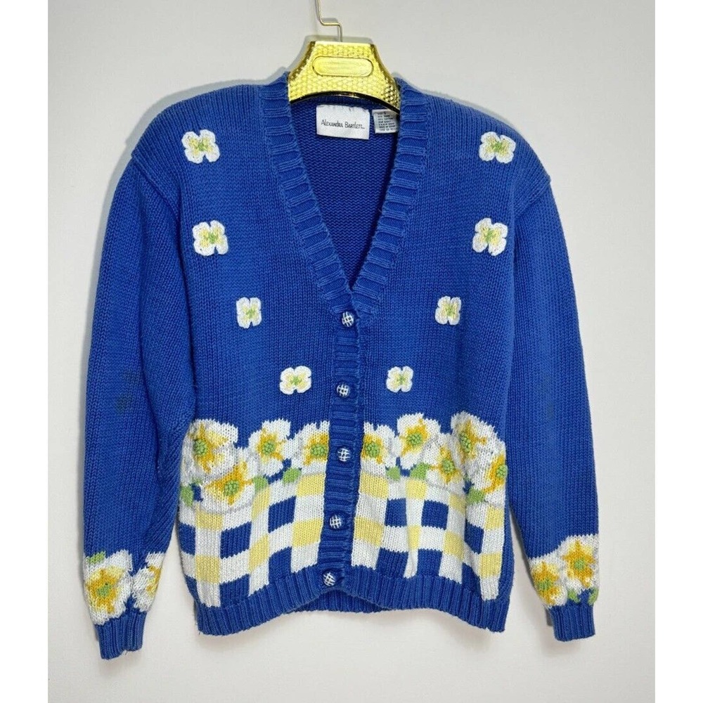 Alexandra Bartlett Cottagecore Knit Cardigan Sweater Women's Size Small Vintage